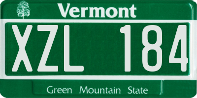 VT license plate XZL184