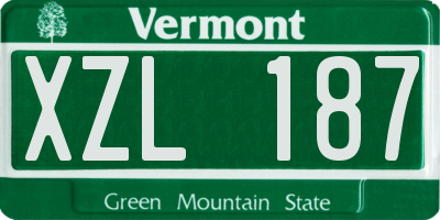 VT license plate XZL187