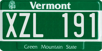VT license plate XZL191