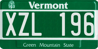 VT license plate XZL196