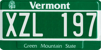 VT license plate XZL197
