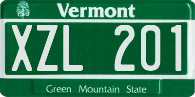 VT license plate XZL201
