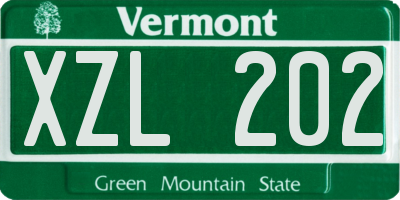 VT license plate XZL202