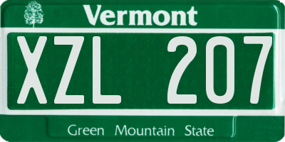 VT license plate XZL207
