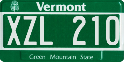 VT license plate XZL210