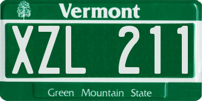 VT license plate XZL211