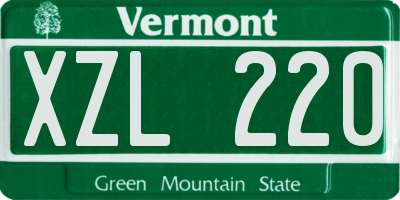 VT license plate XZL220