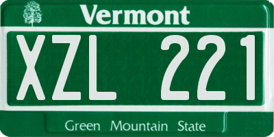 VT license plate XZL221