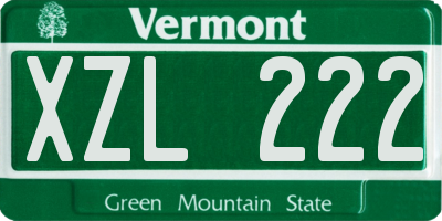 VT license plate XZL222