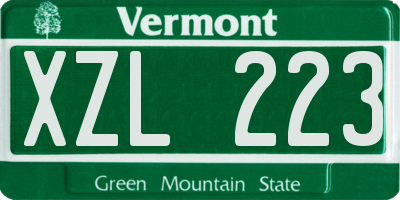 VT license plate XZL223