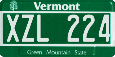 VT license plate XZL224