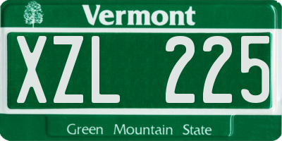 VT license plate XZL225