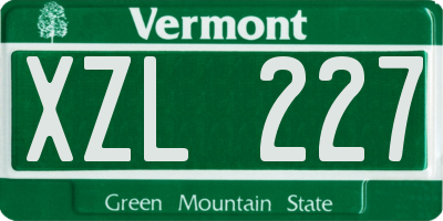 VT license plate XZL227