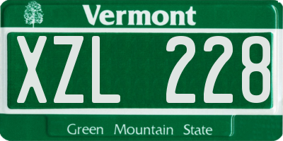 VT license plate XZL228