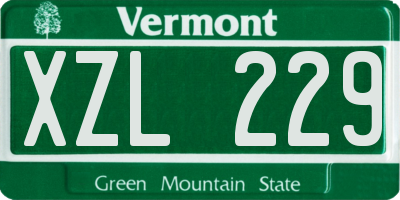 VT license plate XZL229