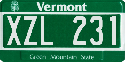 VT license plate XZL231