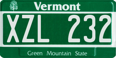 VT license plate XZL232