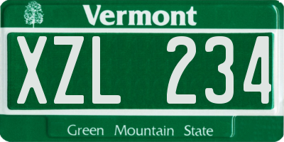 VT license plate XZL234