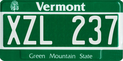 VT license plate XZL237