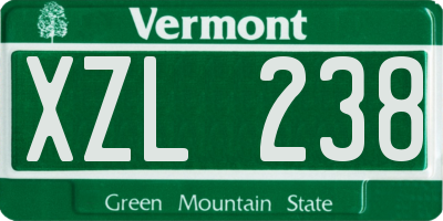 VT license plate XZL238
