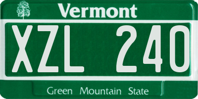 VT license plate XZL240