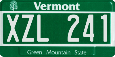 VT license plate XZL241