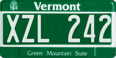 VT license plate XZL242