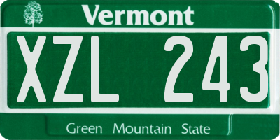 VT license plate XZL243