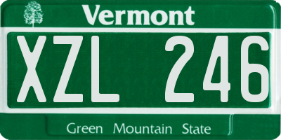 VT license plate XZL246