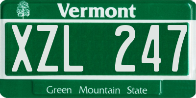 VT license plate XZL247