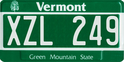 VT license plate XZL249