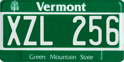 VT license plate XZL256
