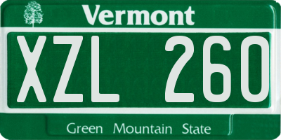 VT license plate XZL260