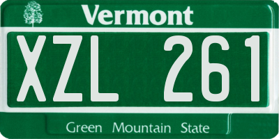 VT license plate XZL261