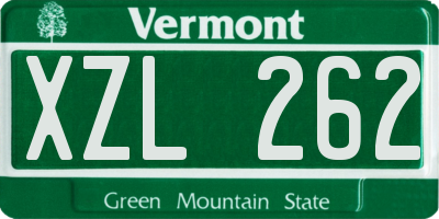 VT license plate XZL262