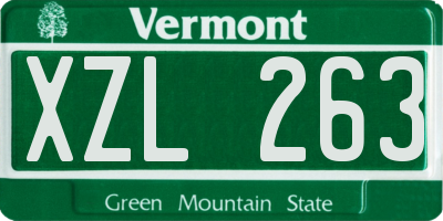 VT license plate XZL263