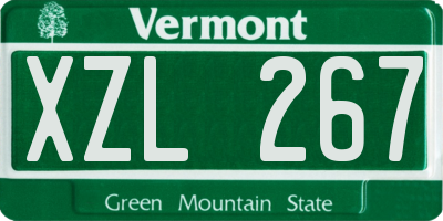 VT license plate XZL267