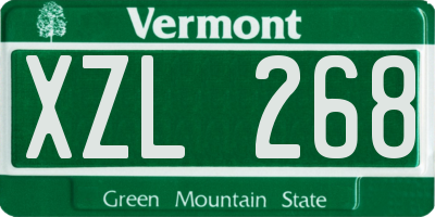 VT license plate XZL268