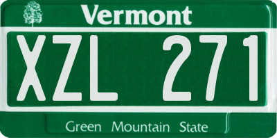 VT license plate XZL271