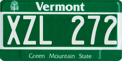 VT license plate XZL272