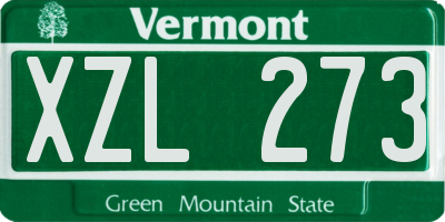 VT license plate XZL273