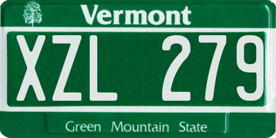 VT license plate XZL279