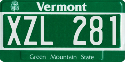 VT license plate XZL281
