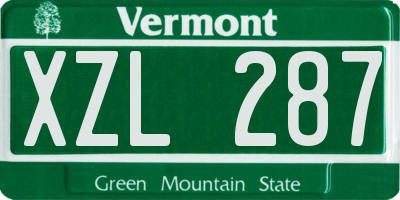 VT license plate XZL287