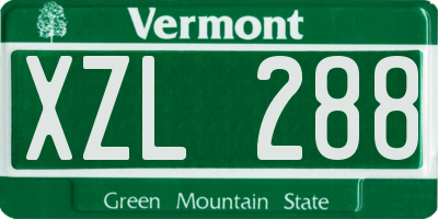VT license plate XZL288
