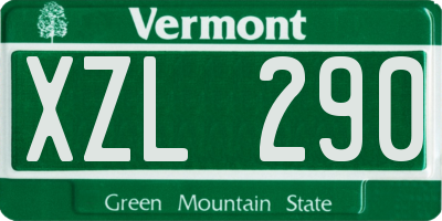 VT license plate XZL290