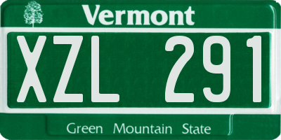 VT license plate XZL291
