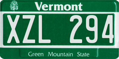 VT license plate XZL294