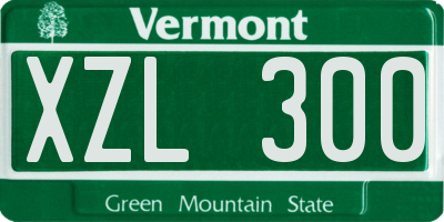 VT license plate XZL300