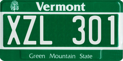 VT license plate XZL301